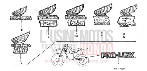 MARQUE/RAYURE CR125RH de 1987